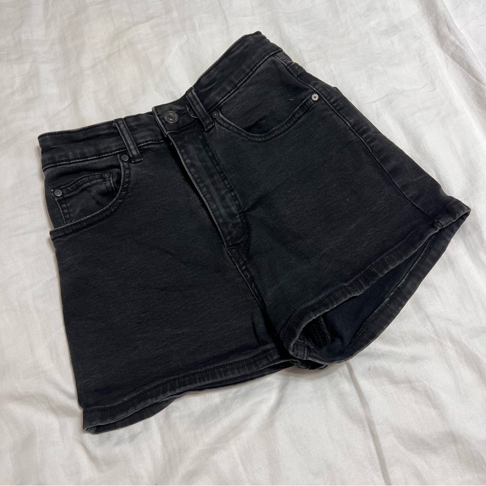 Pull&Bear Black Denim Womens Short Size 0
